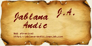 Jablana Andić vizit kartica